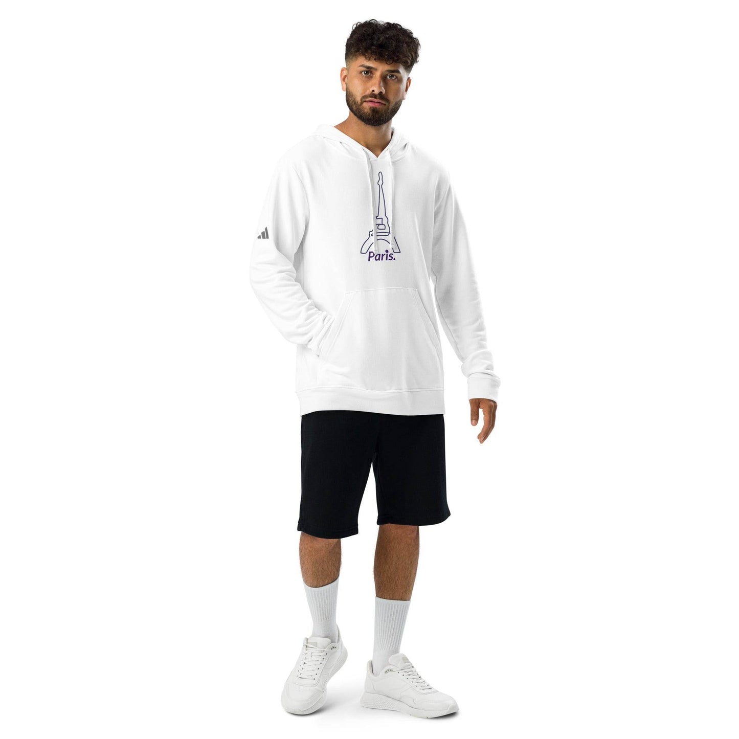 adidas® by tsgabrielle • Men's • Paris - La Tour Eiffel • Fleece Hoodie • White - tsgabrielle