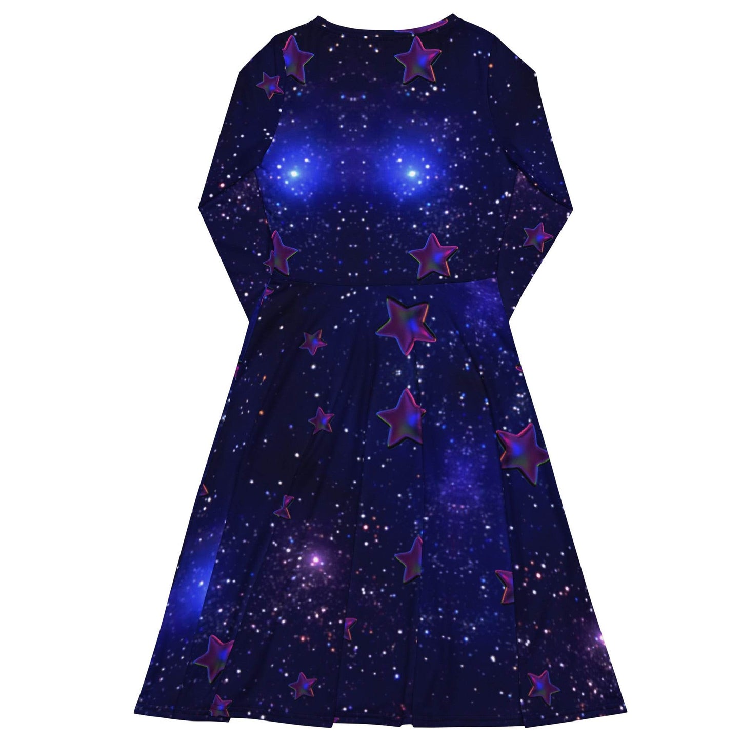 All-over print long sleeve midi dress - tsgabrielle