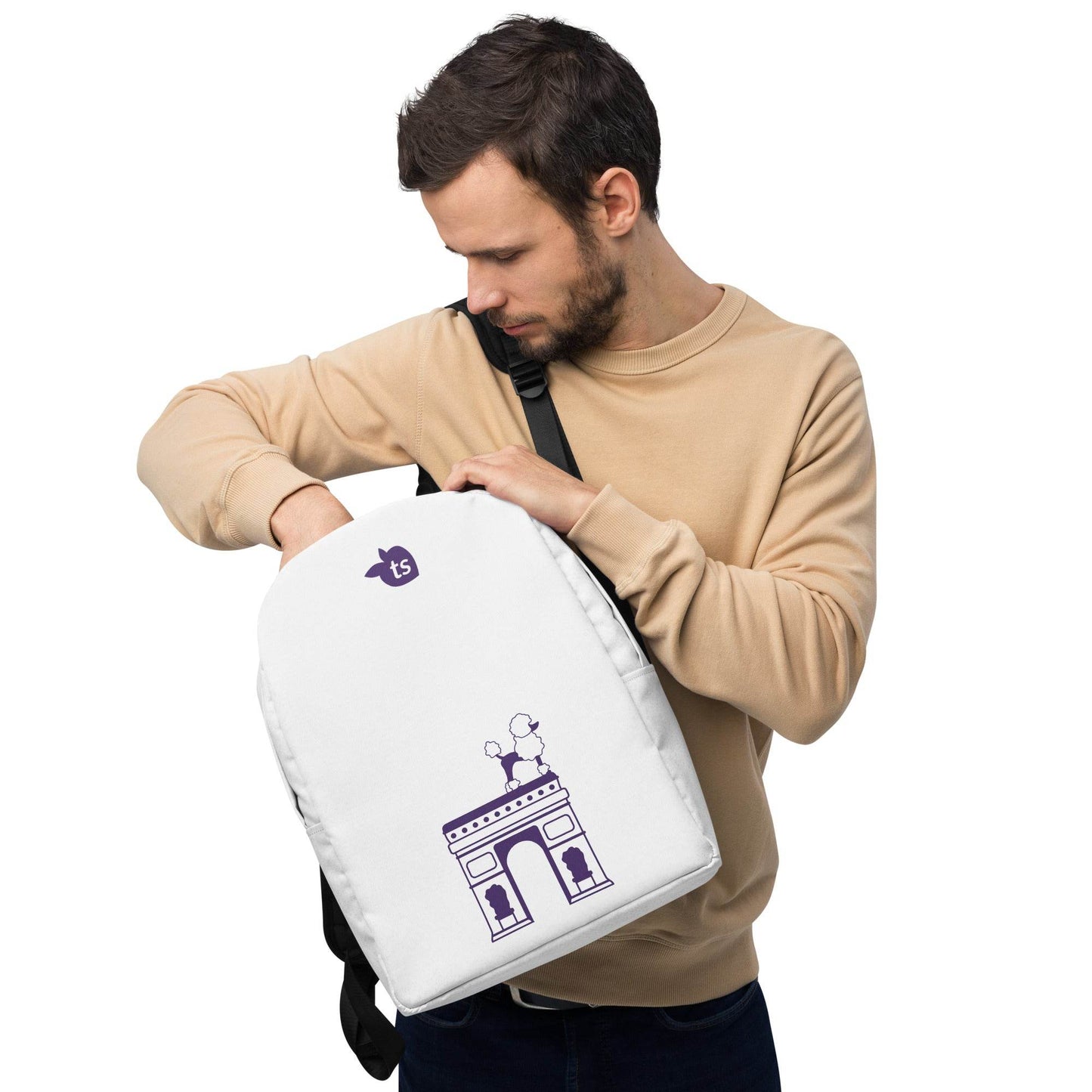 tsgabrielle • Paris - Arc de Triomphe • Minimalist Backpack • White - tsgabrielle