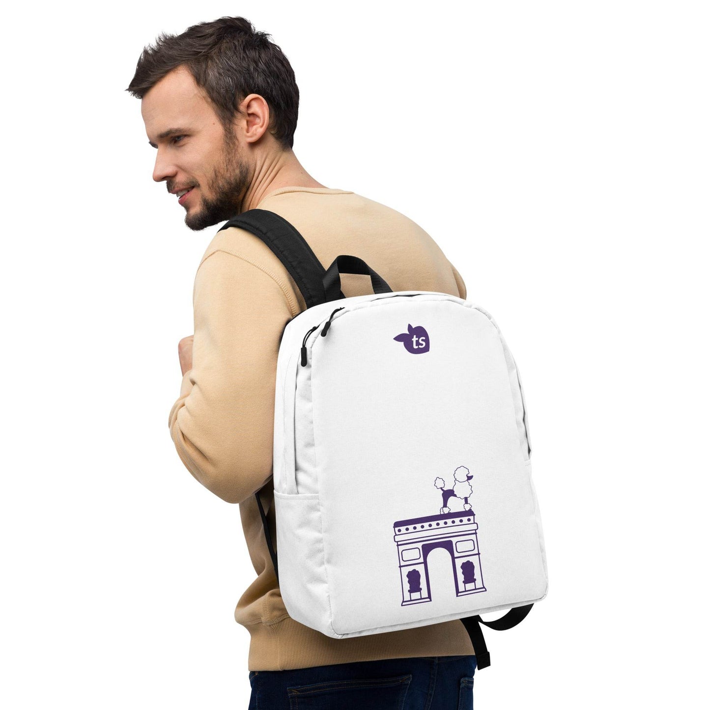 tsgabrielle • Paris - Arc de Triomphe • Minimalist Backpack • White - tsgabrielle