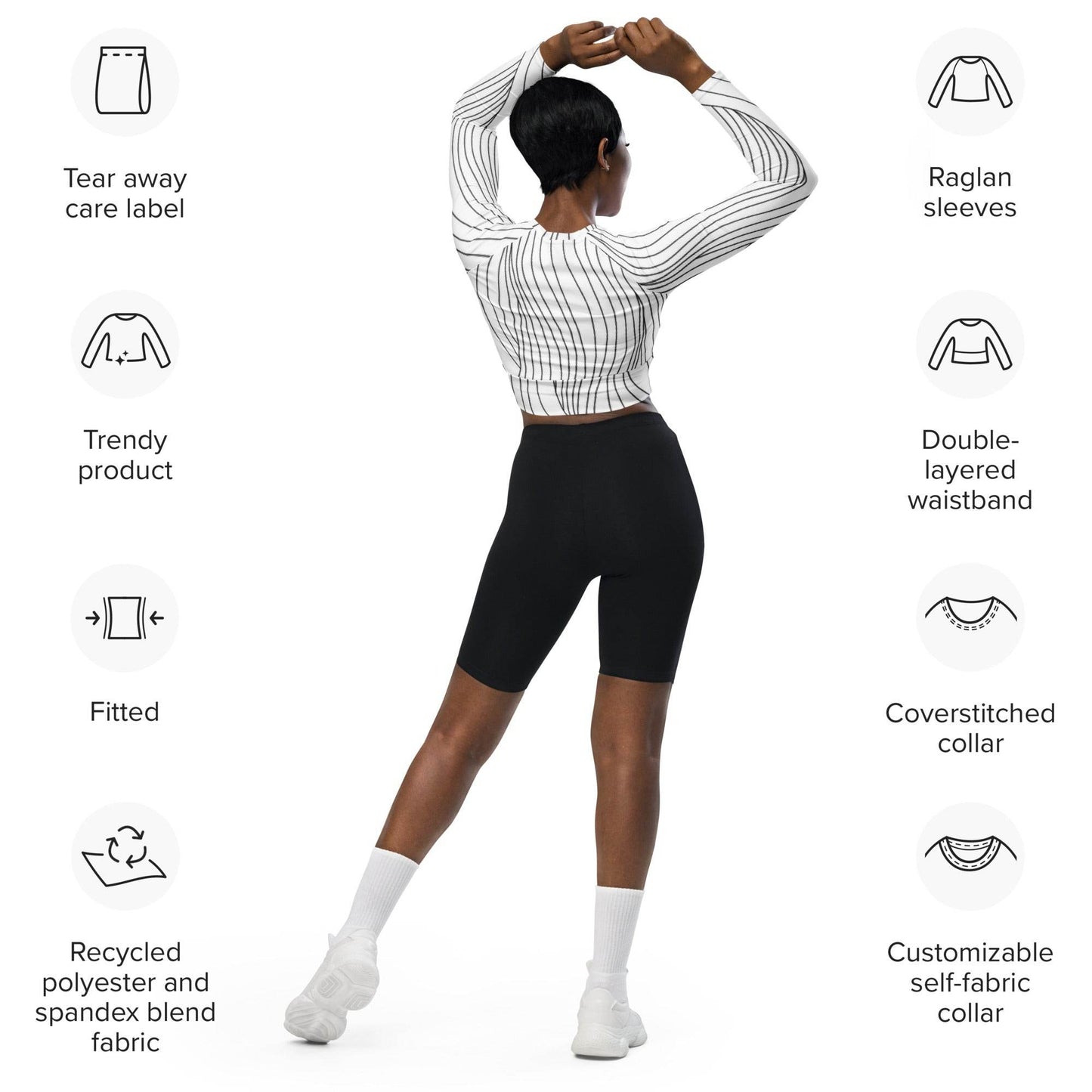 tsgabrielle • Trans / Women's • Long-Sleeve Crop Top • White - tsgabrielle