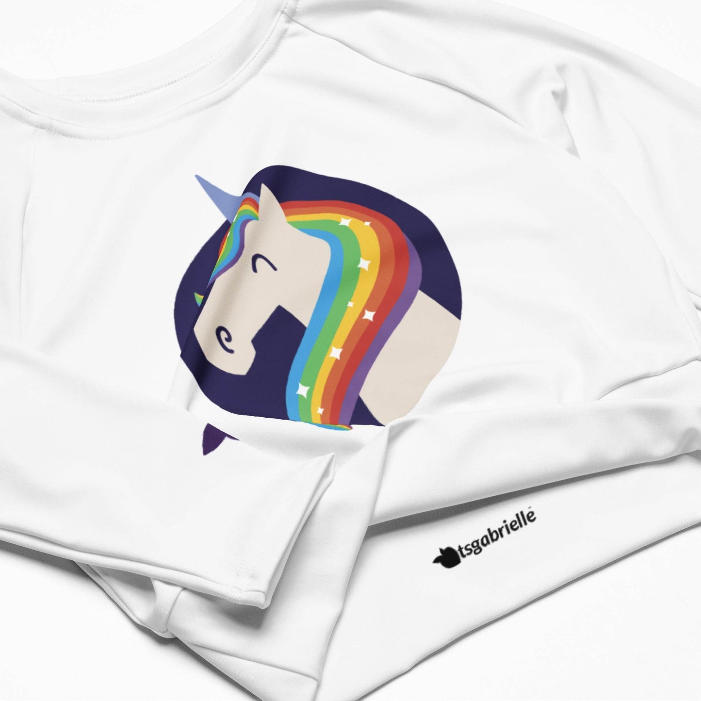 tsgabrielle • Trans / Women's • Unicorn - Moonwhisper • Long-Sleeve Crop Top - tsgabrielle