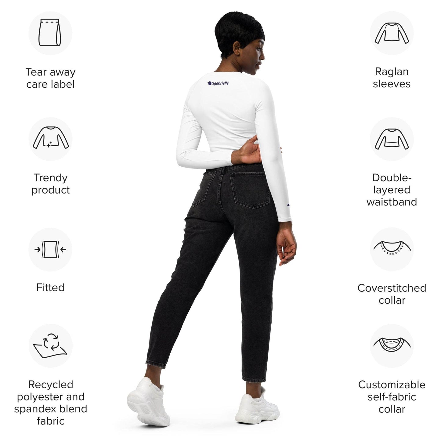 tsgabrielle • Trans / Women's • Unicorn - Moonwhisper • Long-Sleeve Crop Top - tsgabrielle