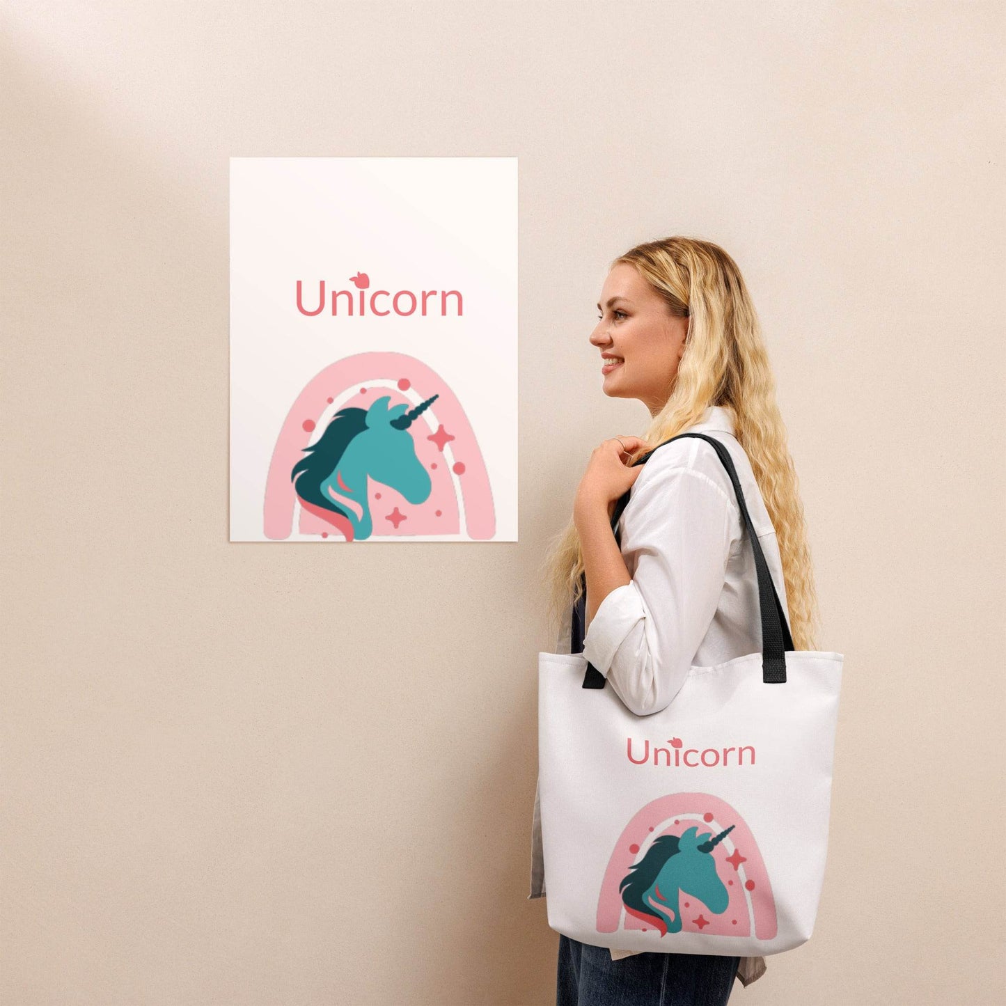 tsgabrielle • Unicorn - Seraphina • Tote Bag • White • 15″ × 15″ - tsgabrielle