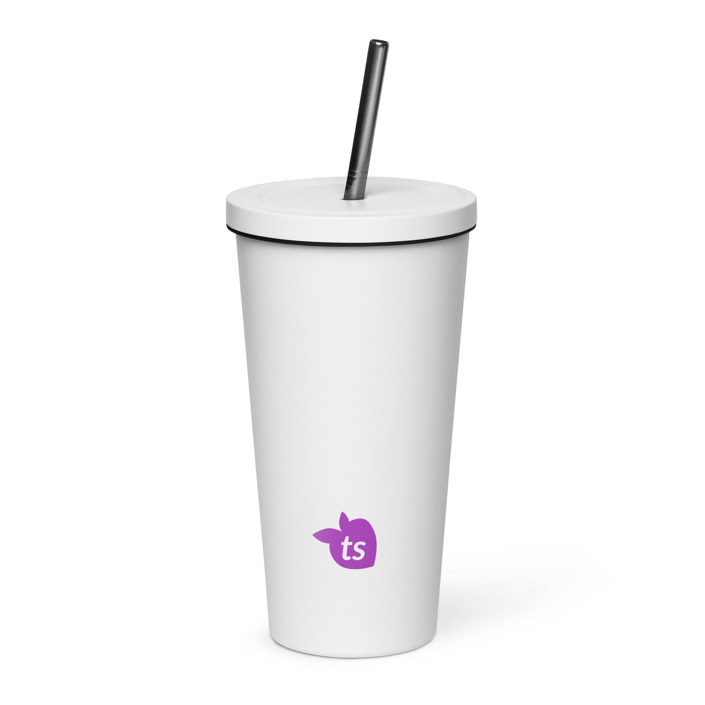 tsgabrielle • Insulated Tumbler with a Straw • White • 20 oz - 600 ml - tsgabrielle