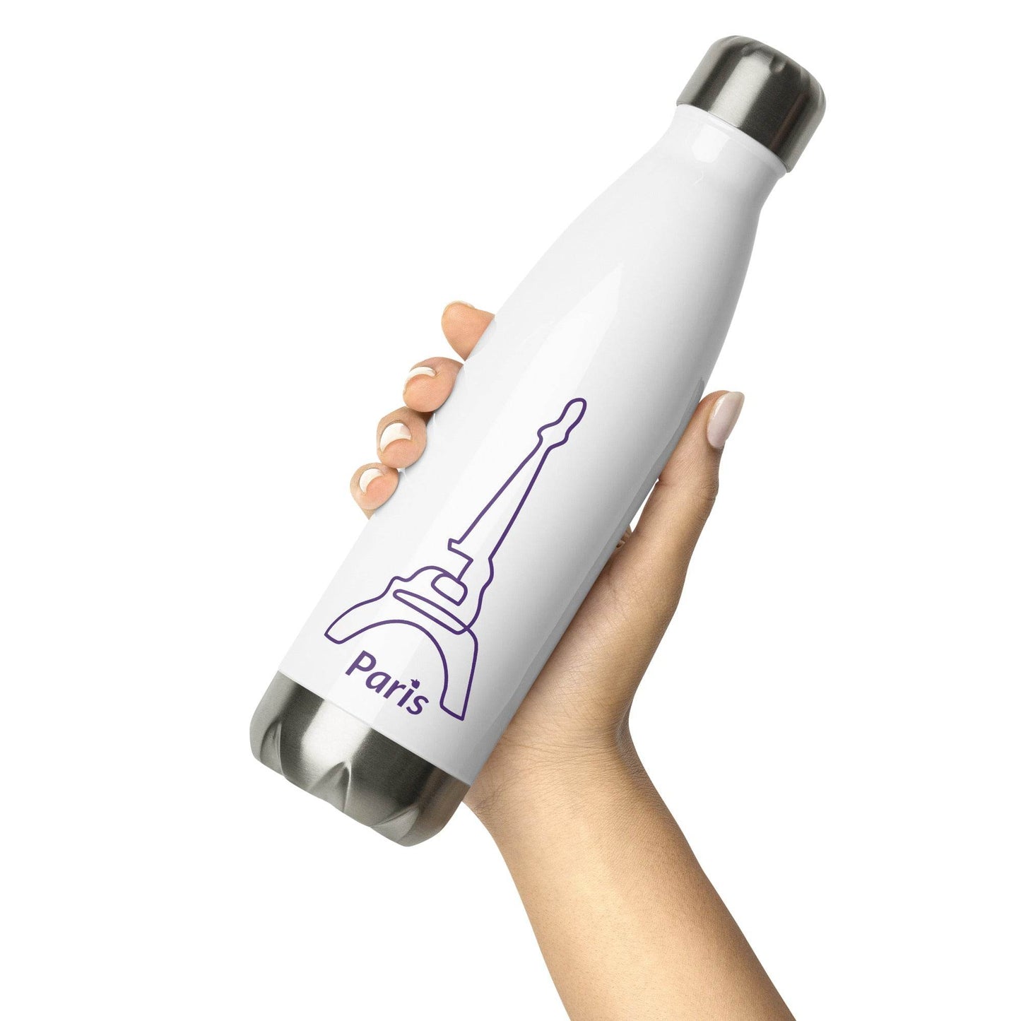 tsgabrielle • Paris - La TourEiffel • Water Bottle • White • Stainless Steel • 17 oz - 500ml - tsgabrielle