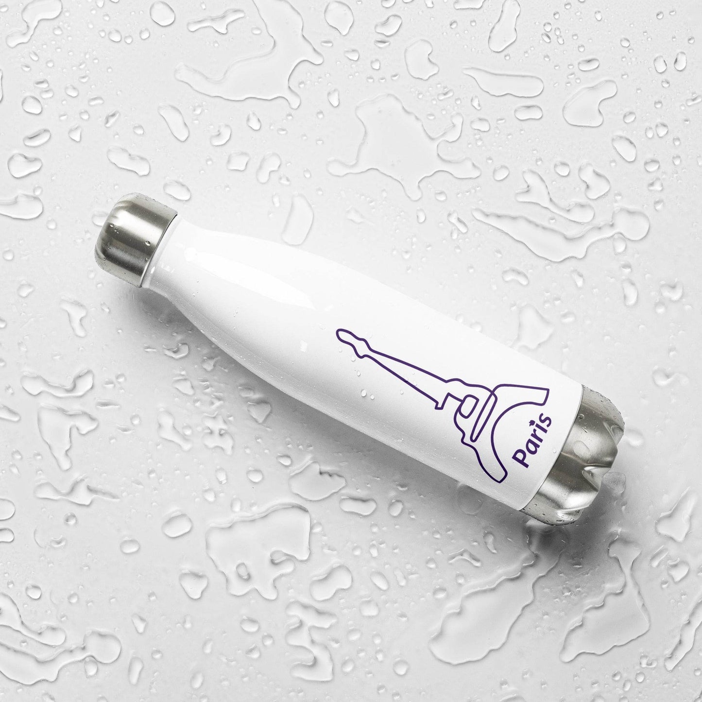 tsgabrielle • Paris - La TourEiffel • Water Bottle • White • Stainless Steel • 17 oz - 500ml - tsgabrielle