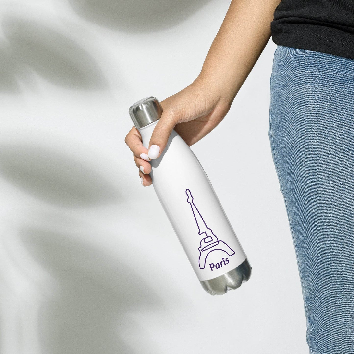 tsgabrielle • Paris - La TourEiffel • Water Bottle • White • Stainless Steel • 17 oz - 500ml - tsgabrielle