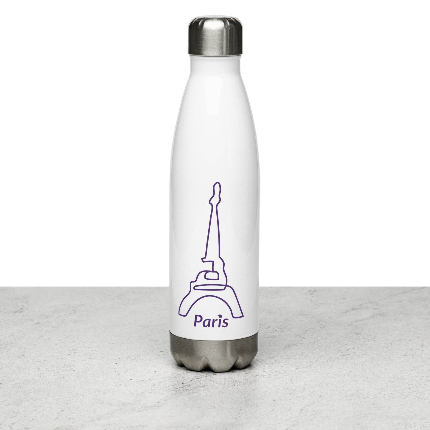 tsgabrielle • Paris - La TourEiffel • Water Bottle • White • Stainless Steel • 17 oz - 500ml - tsgabrielle