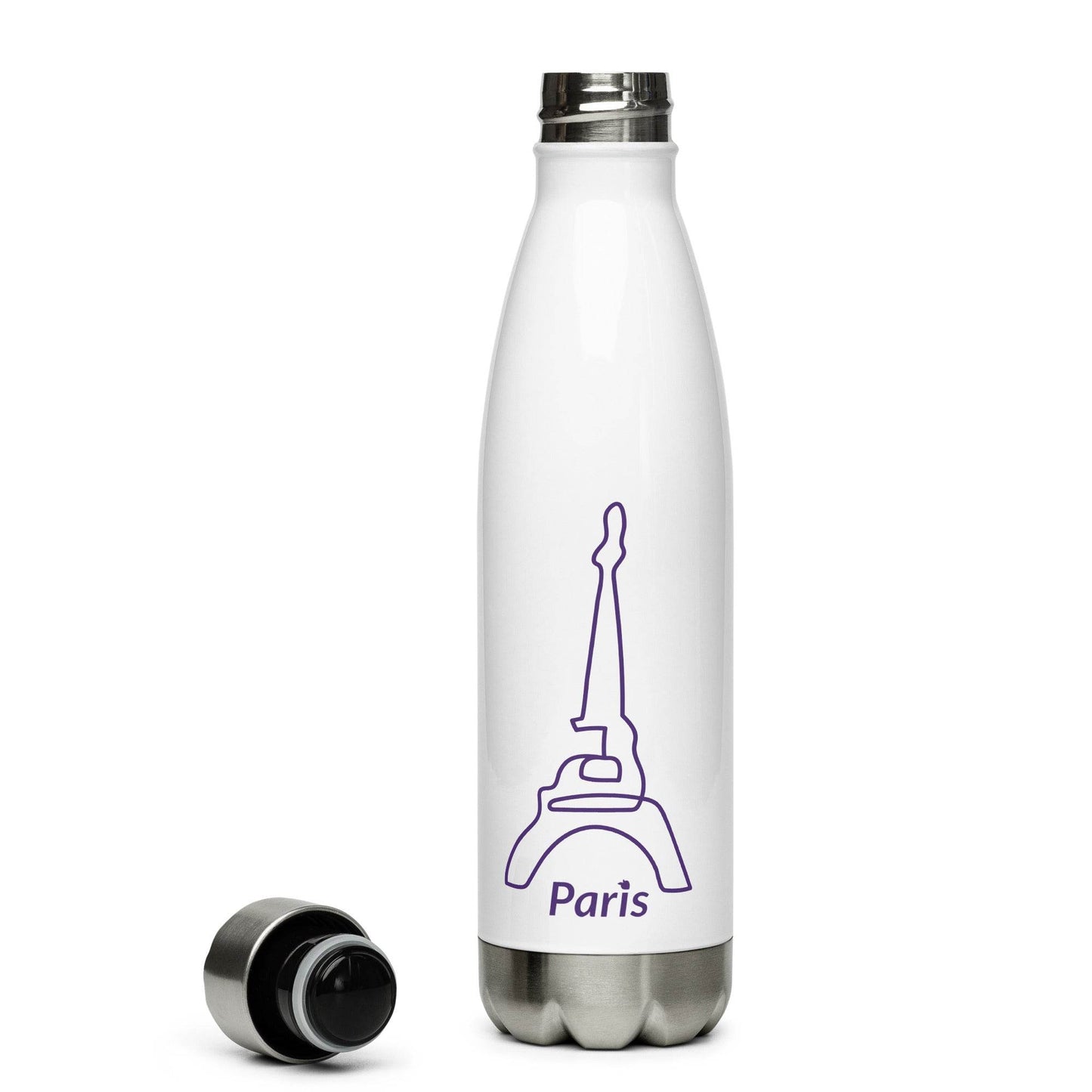 tsgabrielle • Paris - La TourEiffel • Water Bottle • White • Stainless Steel • 17 oz - 500ml - tsgabrielle
