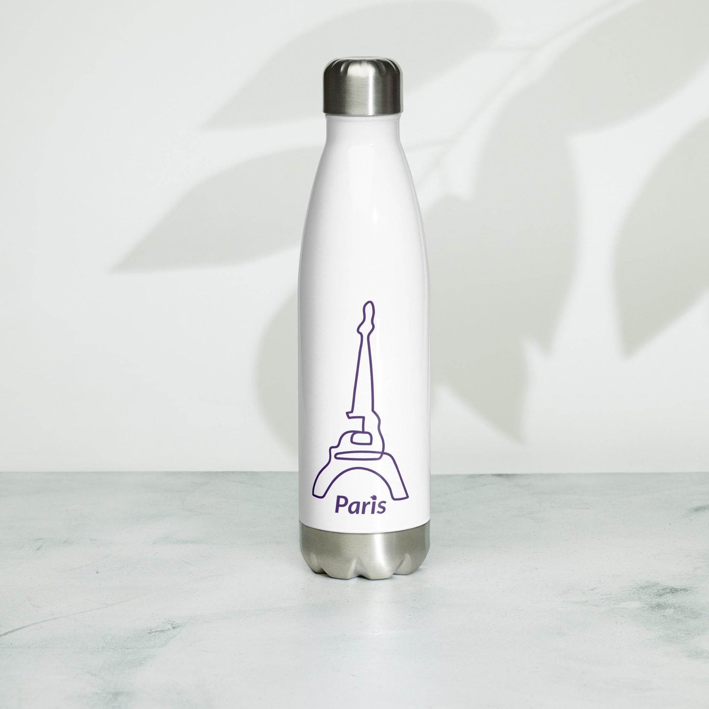 tsgabrielle • Paris - La TourEiffel • Water Bottle • White • Stainless Steel • 17 oz - 500ml - tsgabrielle