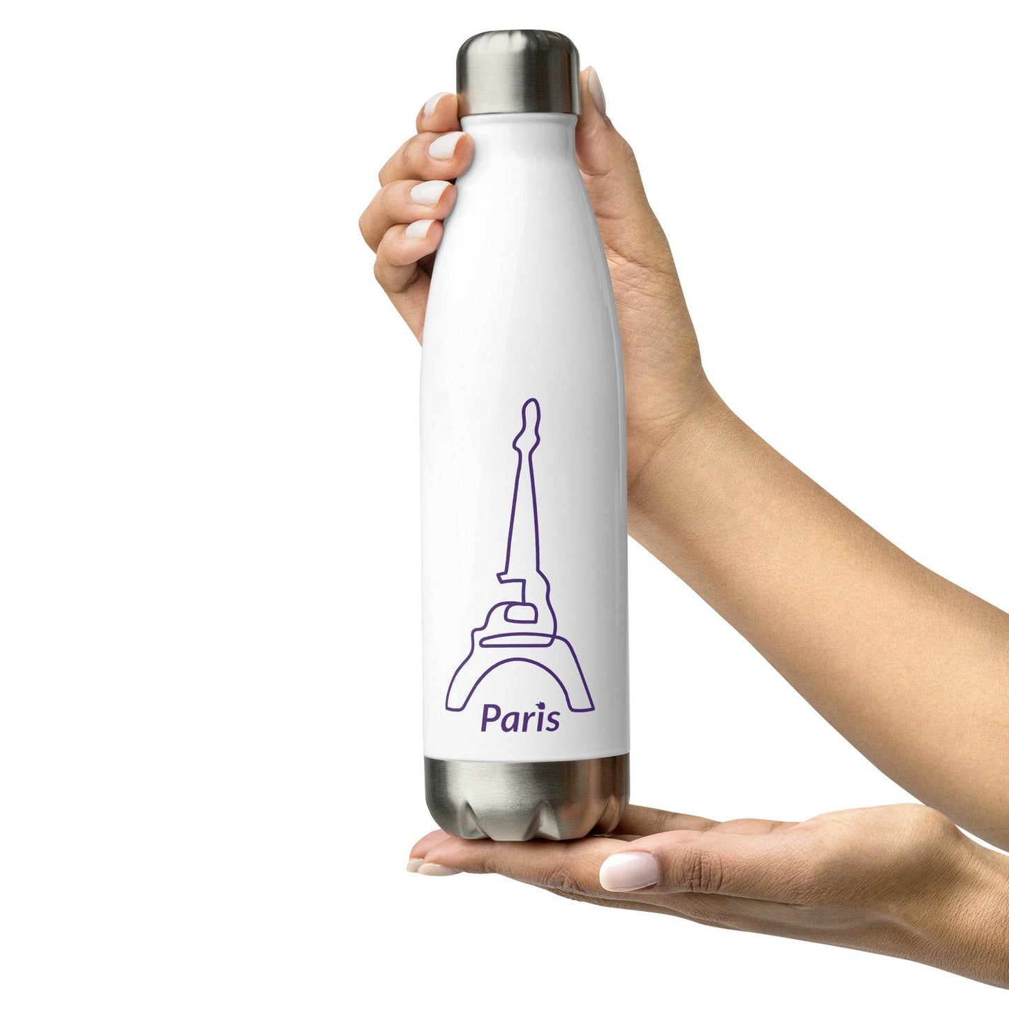 tsgabrielle • Paris - La TourEiffel • Water Bottle • White • Stainless Steel • 17 oz - 500ml - tsgabrielle
