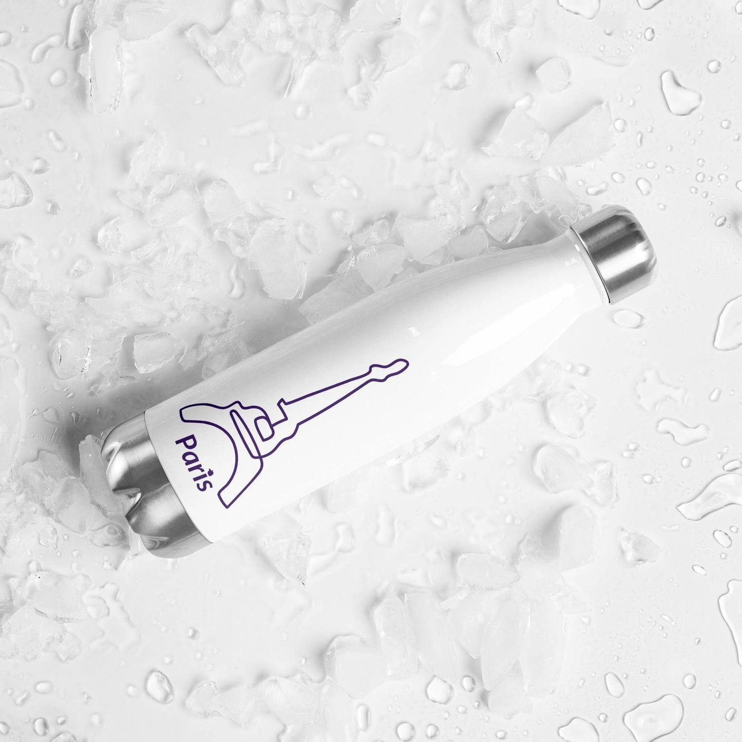 tsgabrielle • Paris - La TourEiffel • Water Bottle • White • Stainless Steel • 17 oz - 500ml - tsgabrielle