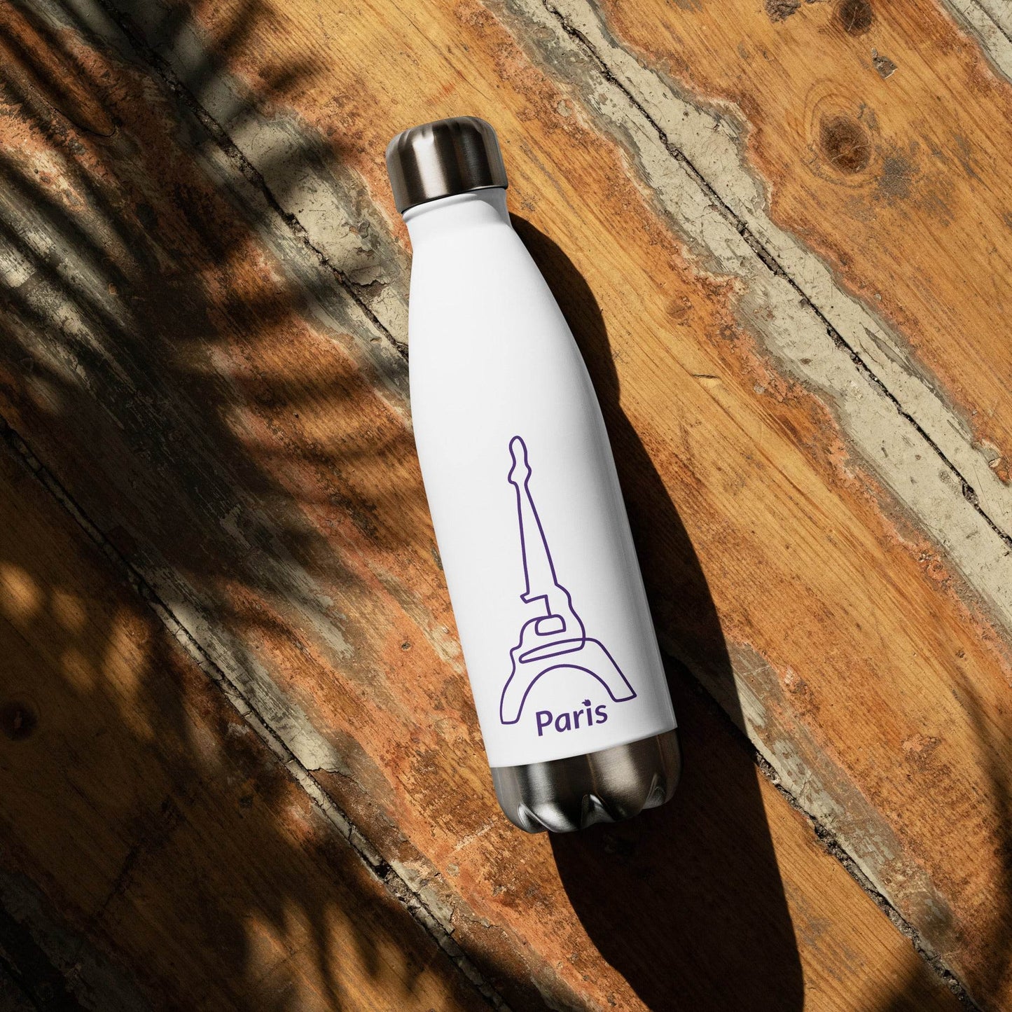tsgabrielle • Paris - La TourEiffel • Water Bottle • White • Stainless Steel • 17 oz - 500ml - tsgabrielle
