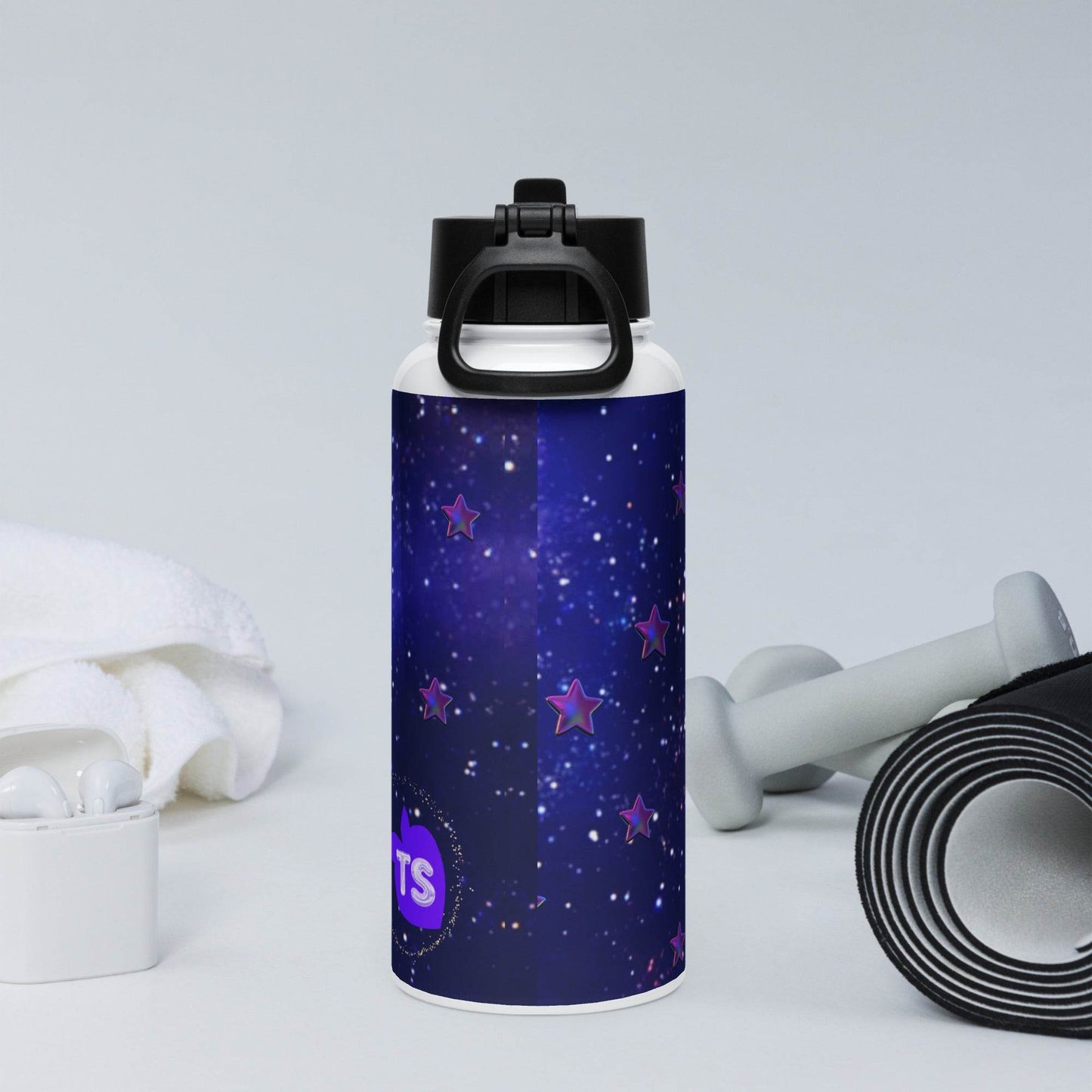 tsgabrielle • Édition Spatiale • Water Bottle with a Straw Lid • Stainless Steel • 32 oz - tsgabrielle