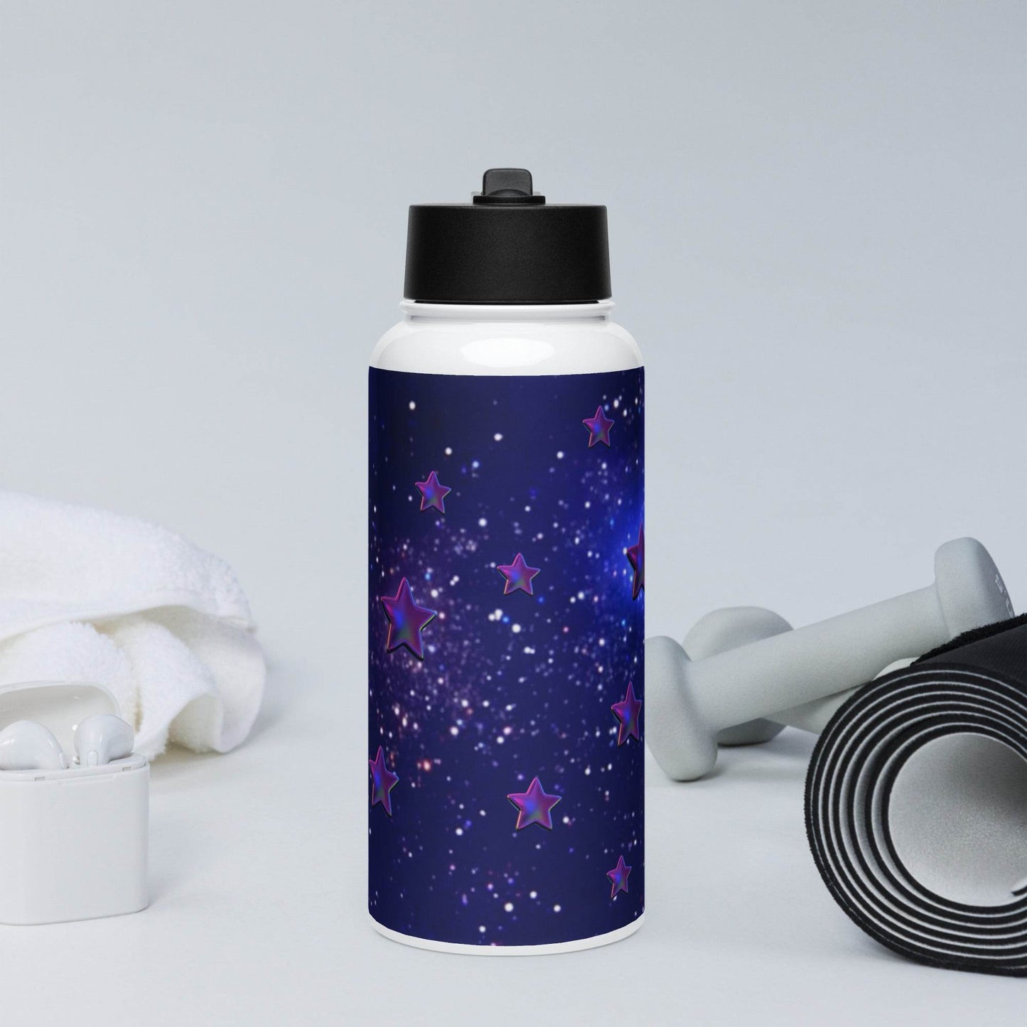 tsgabrielle • Édition Spatiale • Water Bottle with a Straw Lid • Stainless Steel • 32 oz - tsgabrielle
