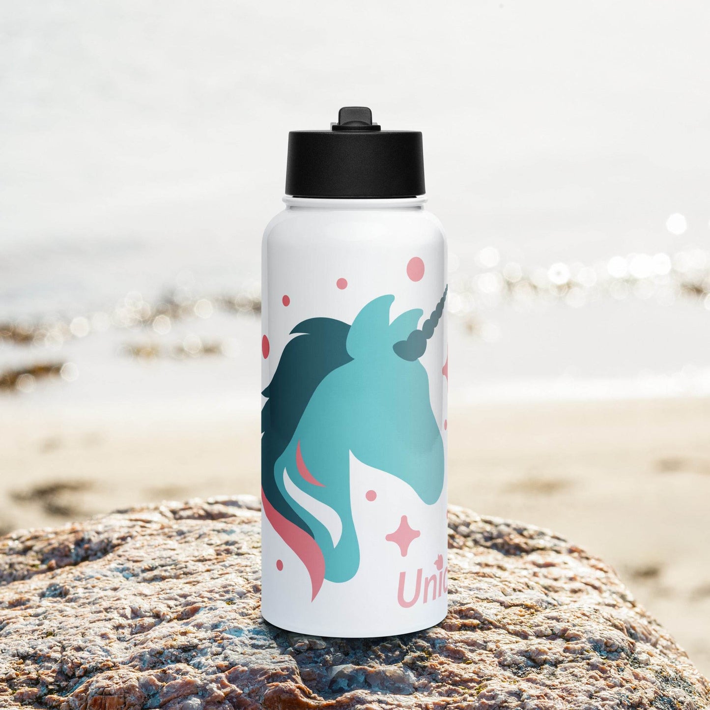 tsgabrielle • Unicorn - Seraphina • Water Bottle with a Straw Lid • 32 oz - tsgabrielle