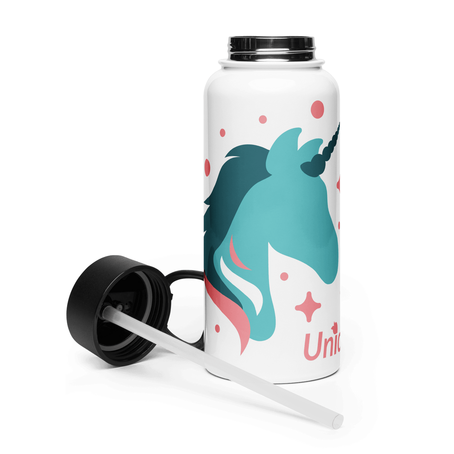 tsgabrielle • Unicorn - Seraphina • Water Bottle with a Straw Lid • 32 oz - tsgabrielle