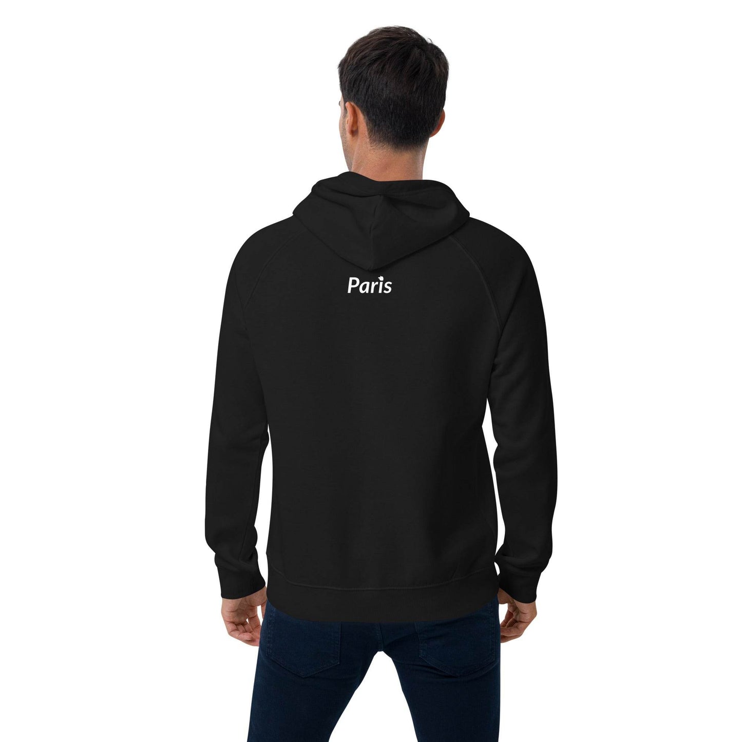 tsgabrielle • Men's • Paris- The Louvre Pyramid • Eco Raglan Hoodie • Black - tsgabrielle