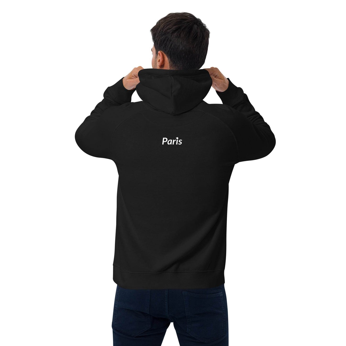tsgabrielle • Men's • Paris- The Louvre Pyramid • Eco Raglan Hoodie • Black - tsgabrielle