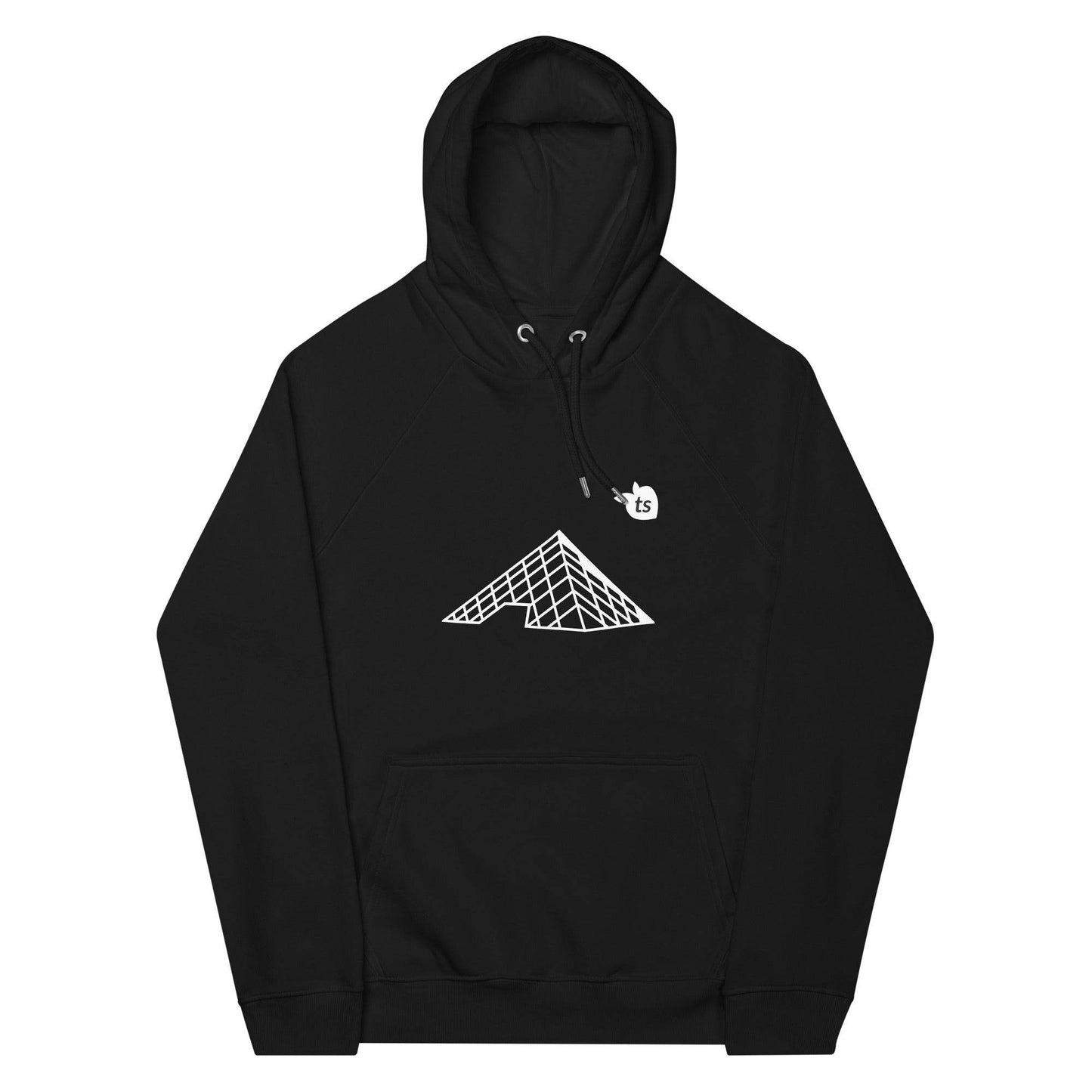 tsgabrielle • Men's • Paris- The Louvre Pyramid • Eco Raglan Hoodie • Black - tsgabrielle