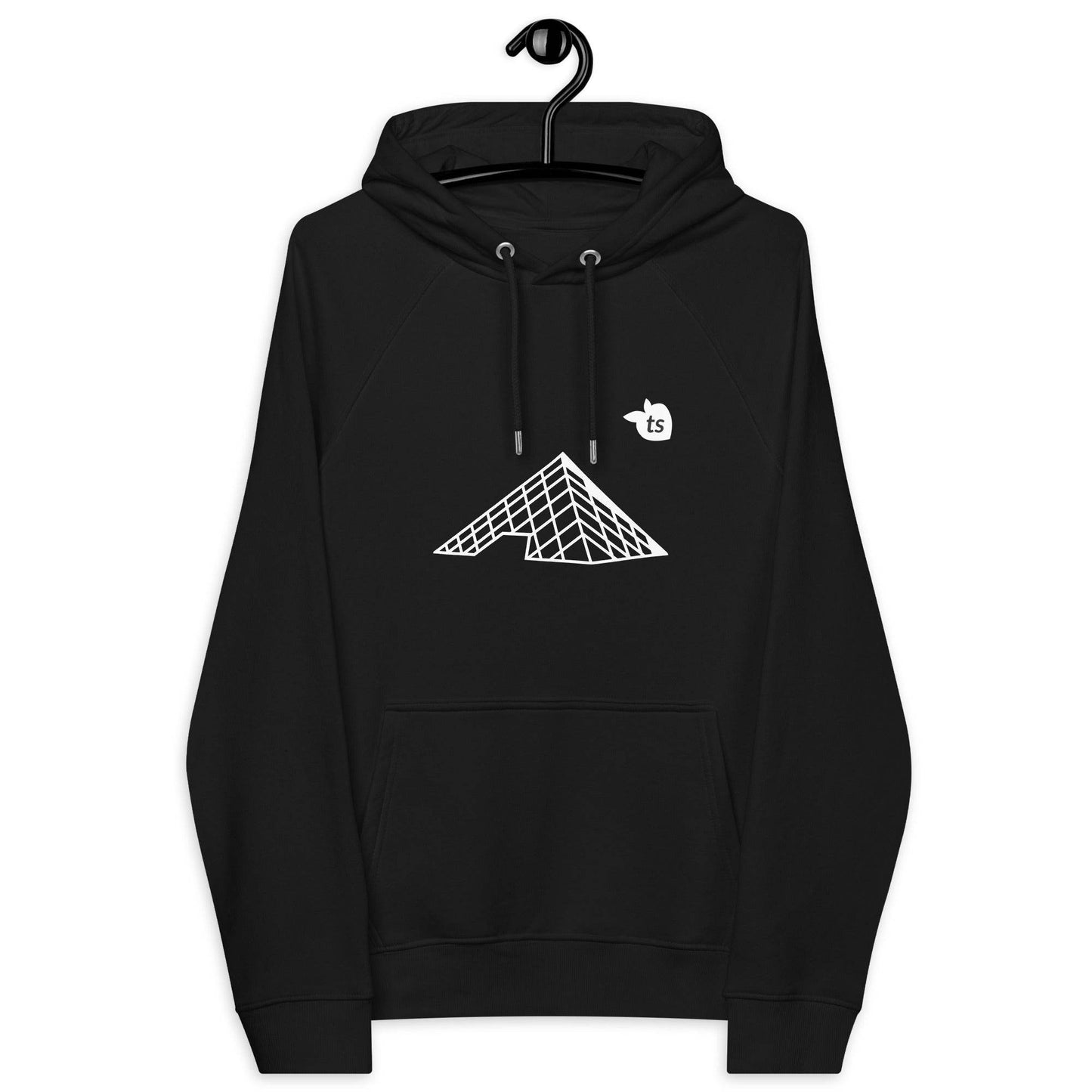 tsgabrielle • Men's • Paris- The Louvre Pyramid • Eco Raglan Hoodie • Black - tsgabrielle
