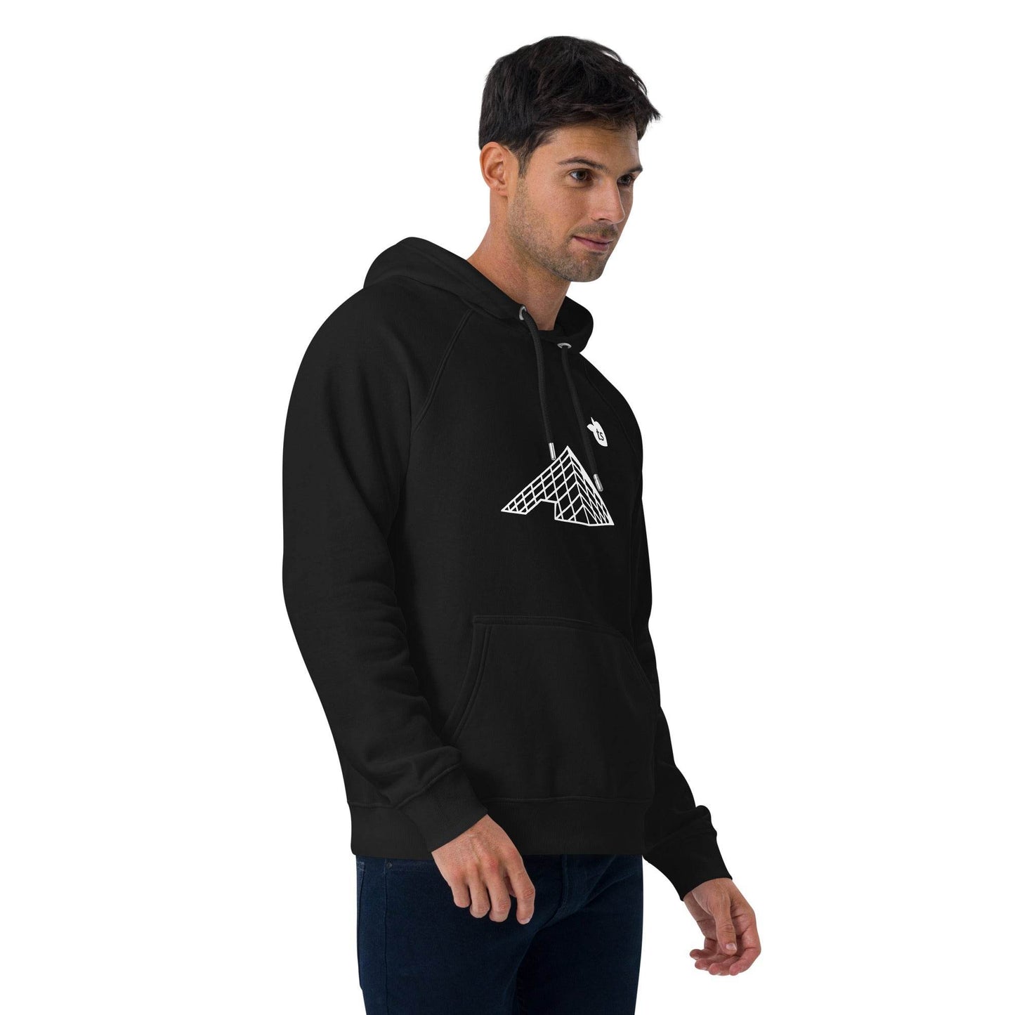 tsgabrielle • Men's • Paris- The Louvre Pyramid • Eco Raglan Hoodie • Black - tsgabrielle
