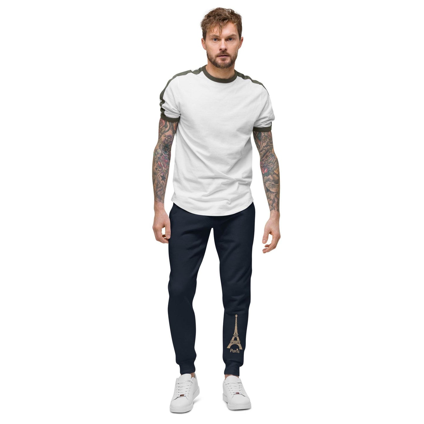 tsgabrielle • Men's • Paris - La Tour Eiffel • Fleece Sweatpants • Navy Blue - tsgabrielle