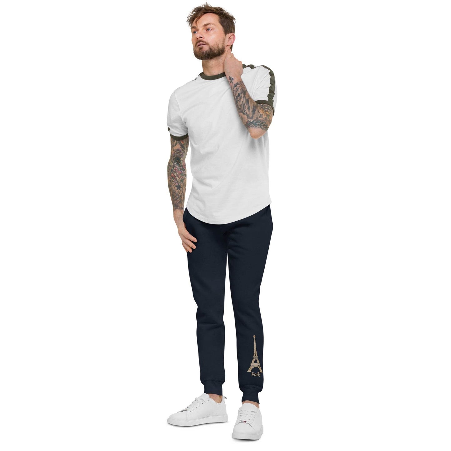 tsgabrielle • Men's • Paris - La Tour Eiffel • Fleece Sweatpants • Navy Blue - tsgabrielle