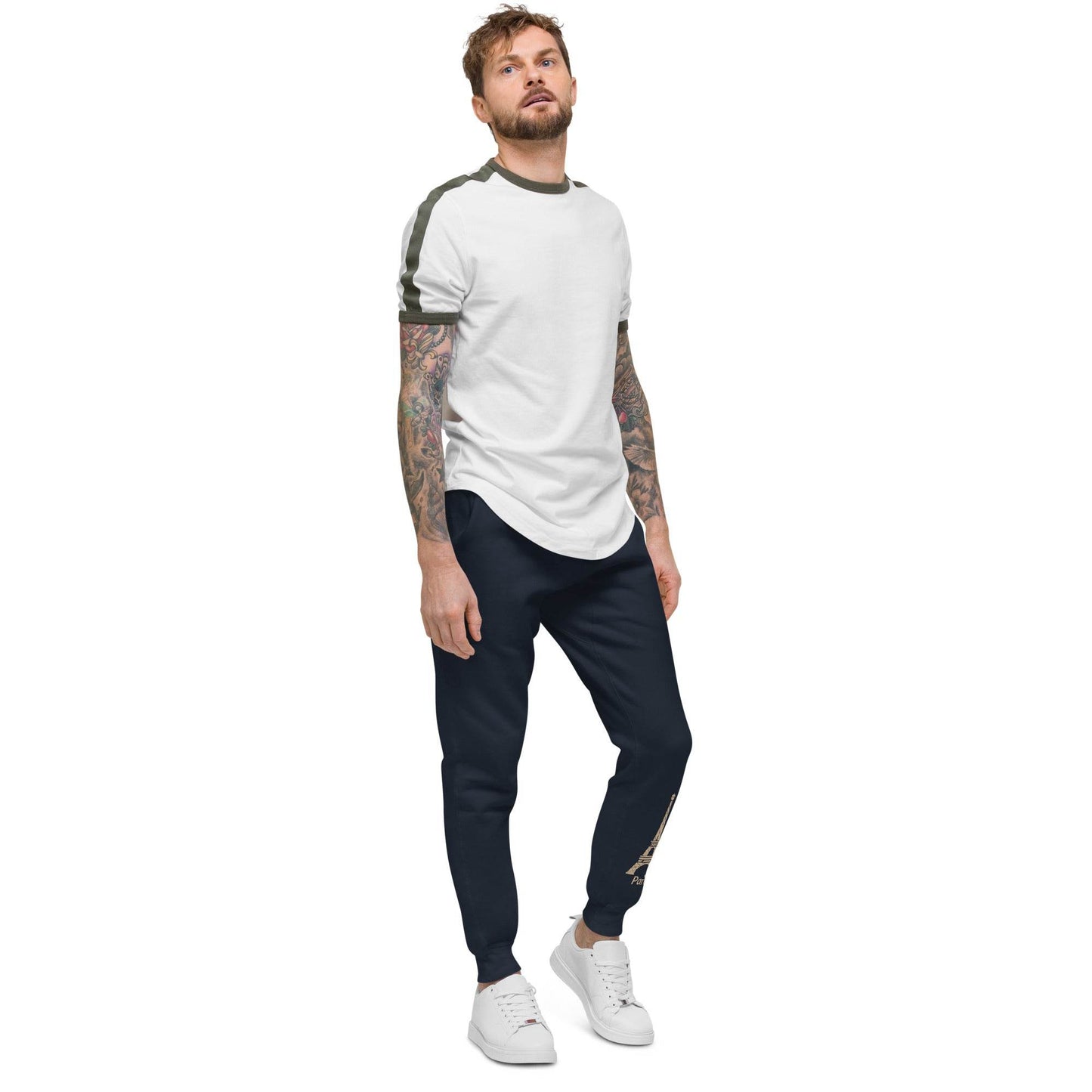 tsgabrielle • Men's • Paris - La Tour Eiffel • Fleece Sweatpants • Navy Blue - tsgabrielle