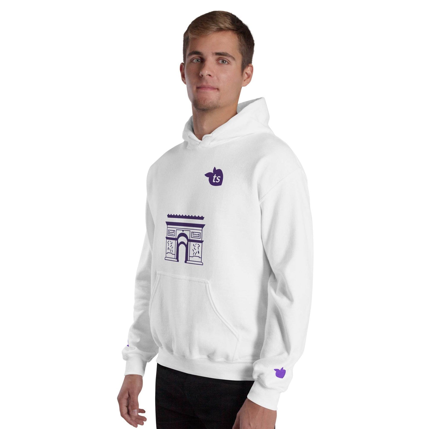 tsgabrielle • Men's • Paris - Arc de Triomphe • Hoodie • White - tsgabrielle