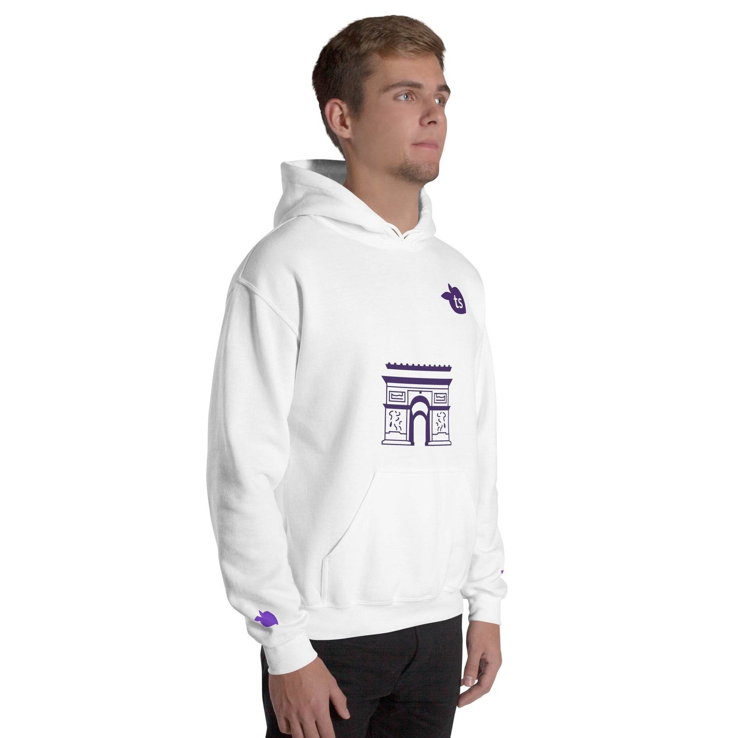 tsgabrielle • Men's • Paris - Arc de Triomphe • Hoodie • White - tsgabrielle