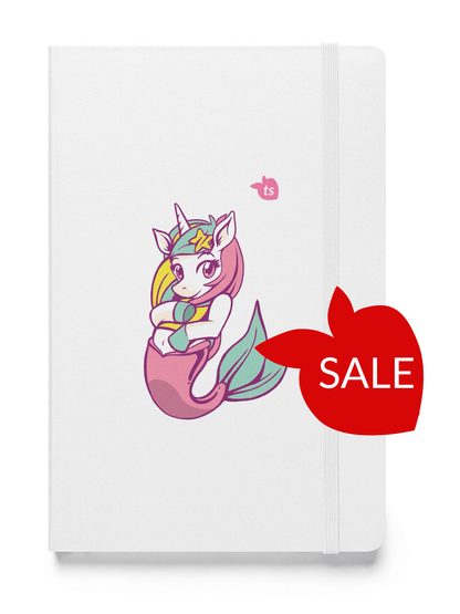 JournalBook® by tsgabrielle • Unicorn - Lunabelle • Hardcover Bound Notebook • White - tsgabrielle