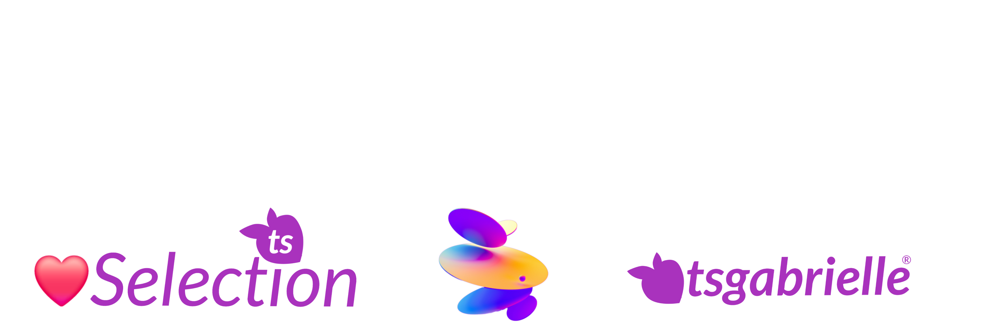 Colorful logo with 'ts Selection' and 'tsgabrielle' on a white background