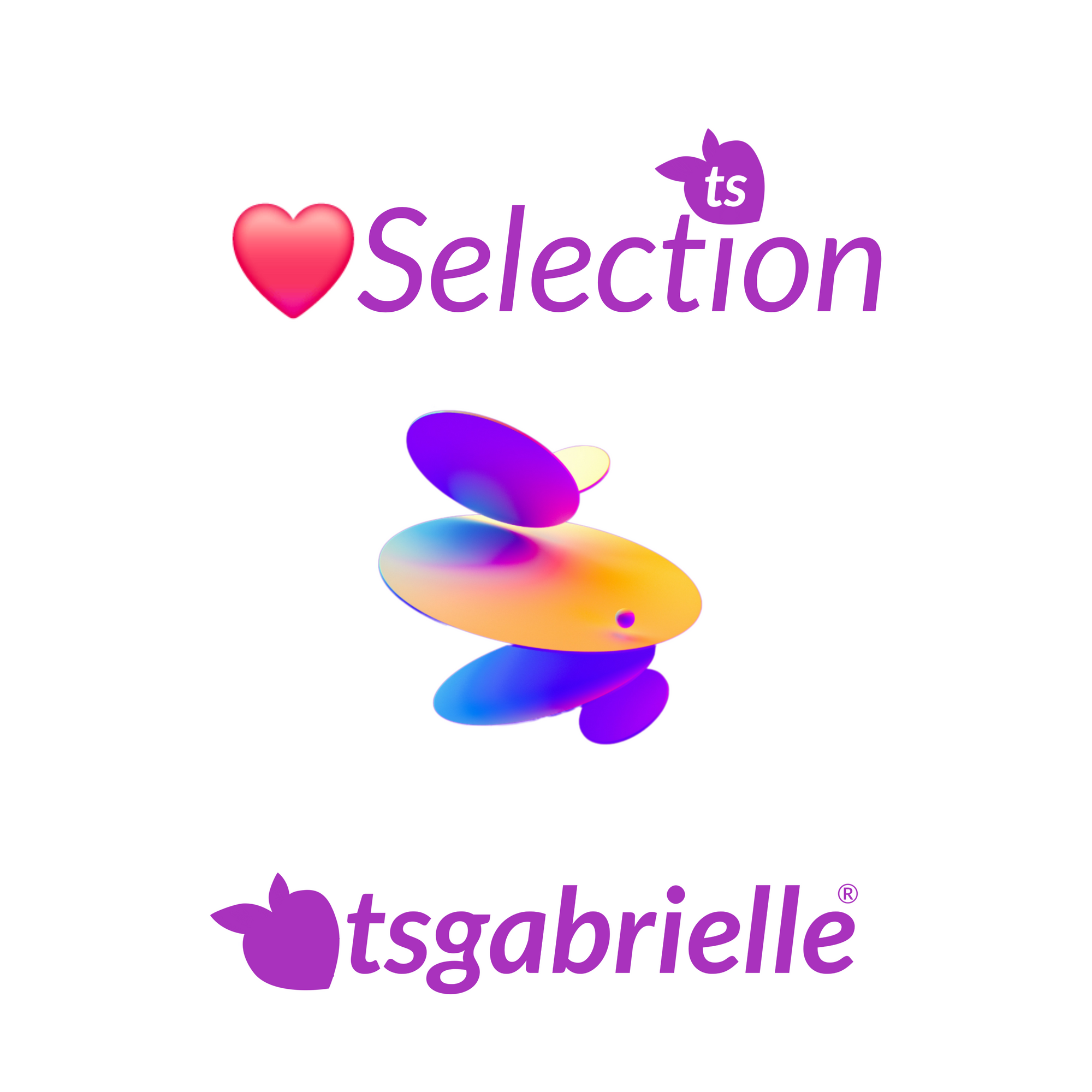 tsgabrielle Selection logo featuring a pink cherry blossom and stylized purple text, ideal for branding in beauty and cosmetics categories.