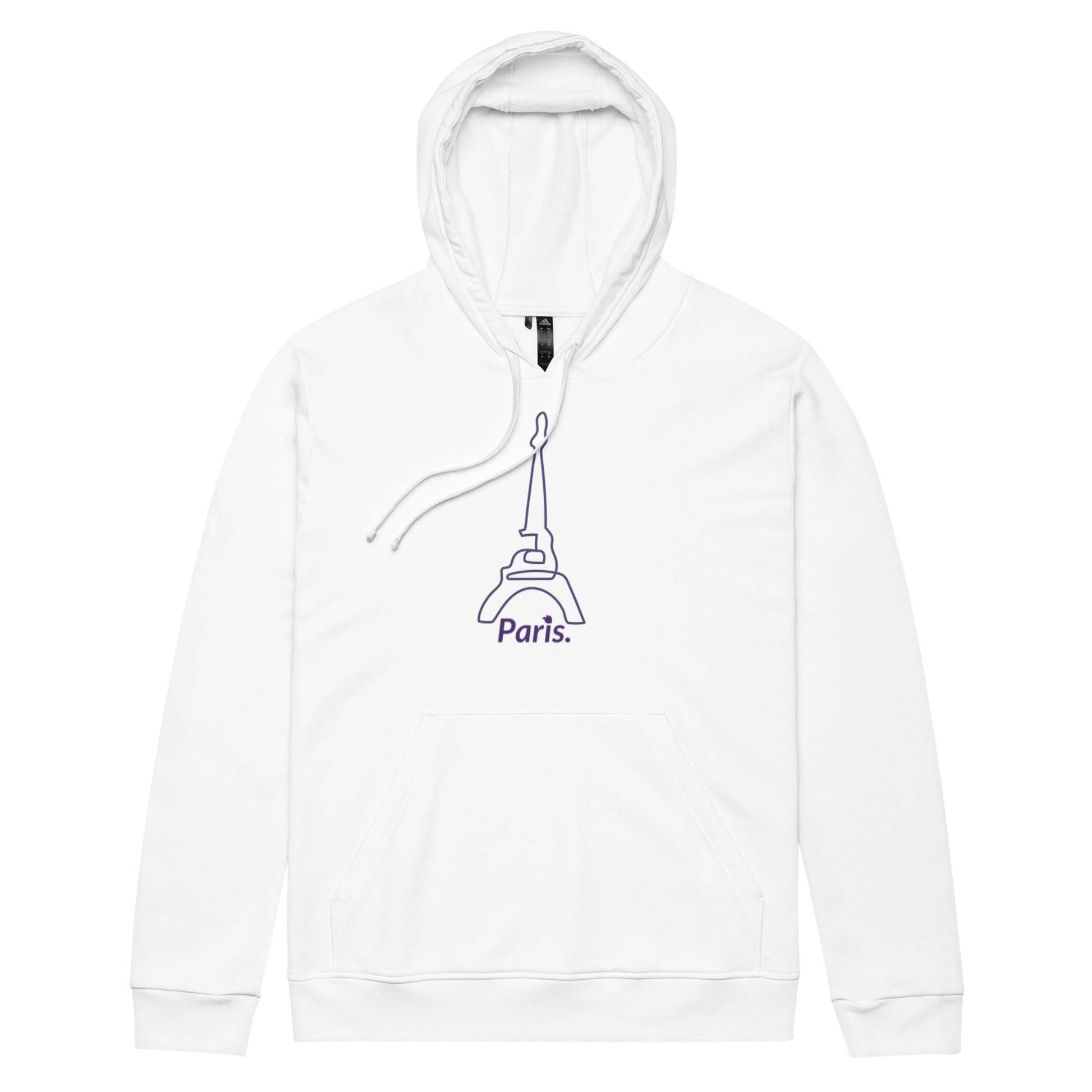 adidas® by tsgabrielle • Men's • Paris - La Tour Eiffel • Fleece Hoodie • White - tsgabrielle