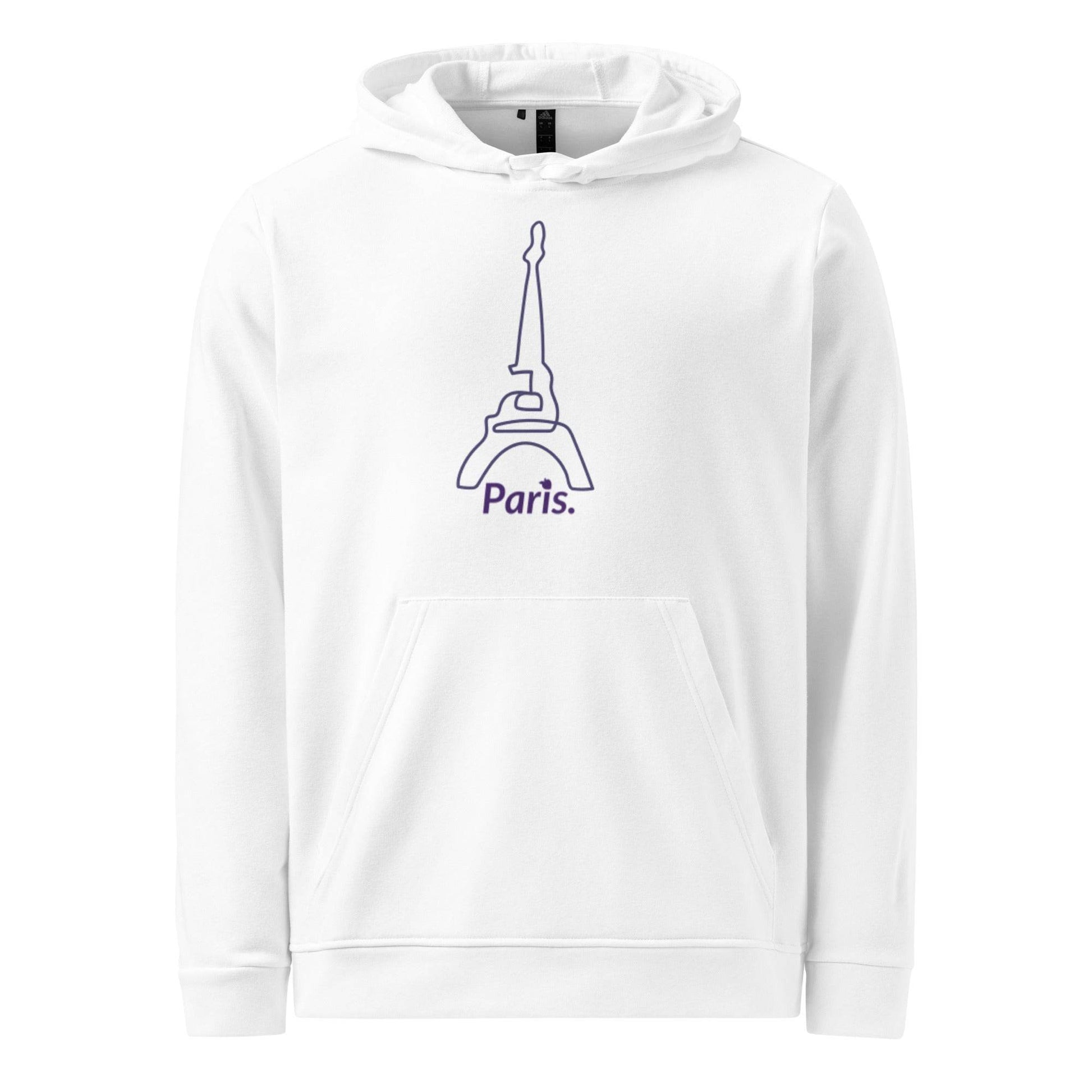 adidas® by tsgabrielle • Men's • Paris - La Tour Eiffel • Fleece Hoodie • White - tsgabrielle