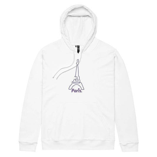 adidas® by tsgabrielle • Men's • Paris - La Tour Eiffel • Fleece Hoodie • White - tsgabrielle