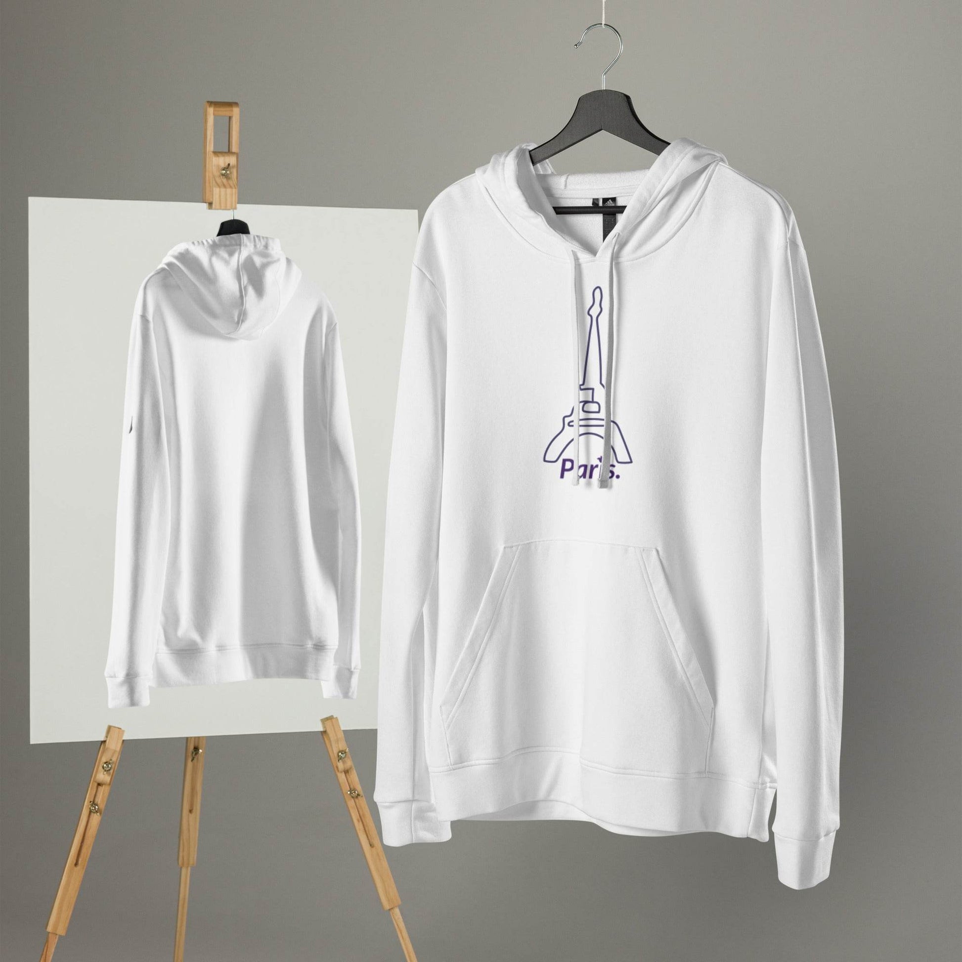 adidas® by tsgabrielle • Men's • Paris - La Tour Eiffel • Fleece Hoodie • White - tsgabrielle