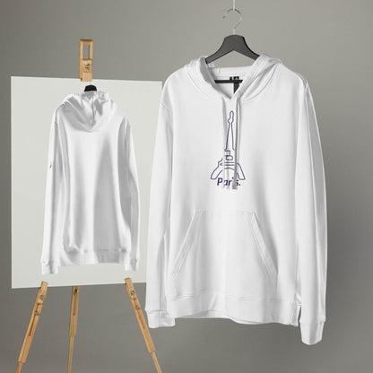 adidas® by tsgabrielle • Men's • Paris - La Tour Eiffel • Fleece Hoodie • White - tsgabrielle