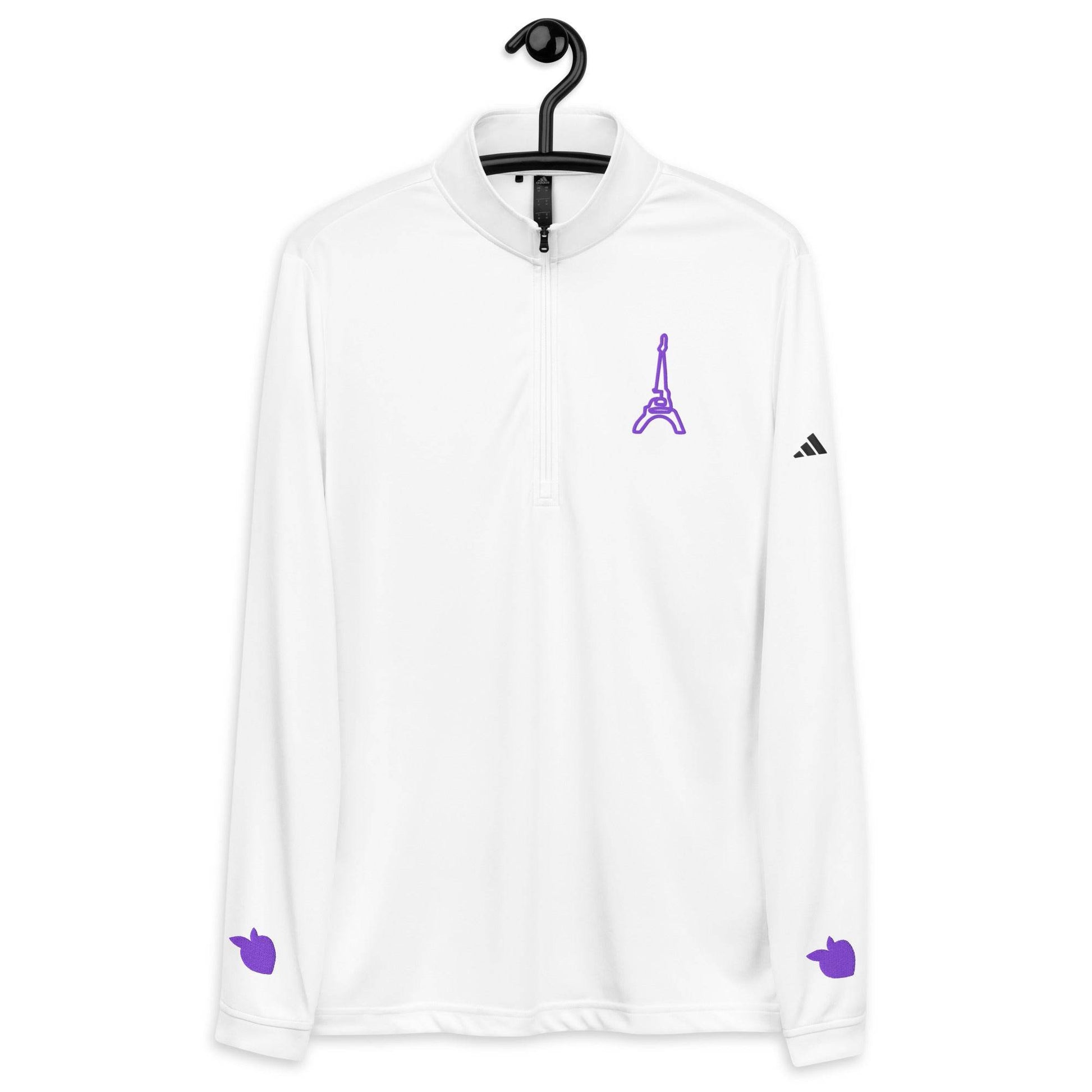 adidas® by tsgabrielle • Men's • Paris - La Tour Eiffel • Quarter Zip Pullover • White - tsgabrielle