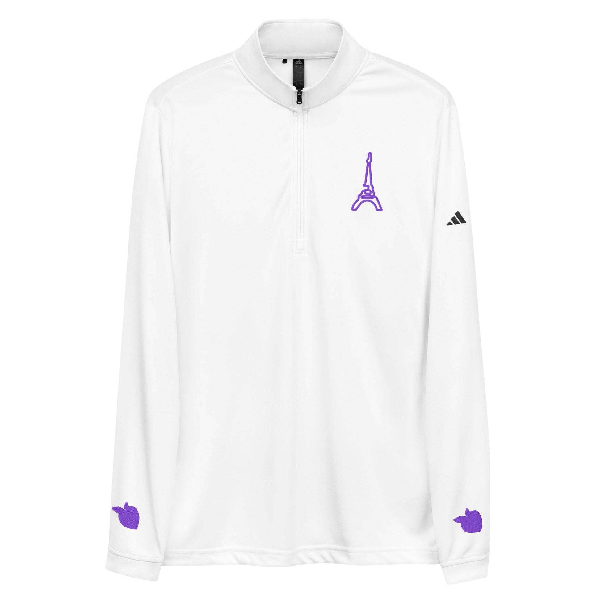 adidas® by tsgabrielle • Men's • Paris - La Tour Eiffel • Quarter Zip Pullover • White - tsgabrielle