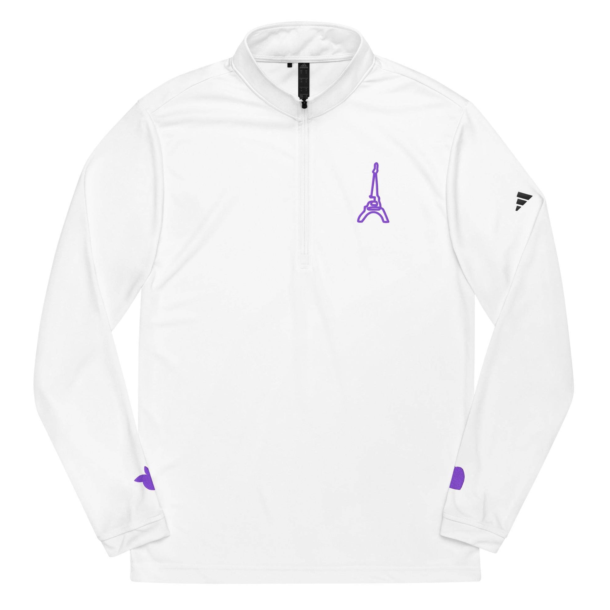 adidas® by tsgabrielle • Men's • Paris - La Tour Eiffel • Quarter Zip Pullover • White - tsgabrielle