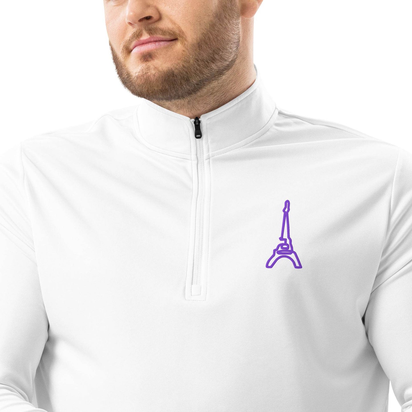 adidas® by tsgabrielle • Men's • Paris - La Tour Eiffel • Quarter Zip Pullover • White - tsgabrielle