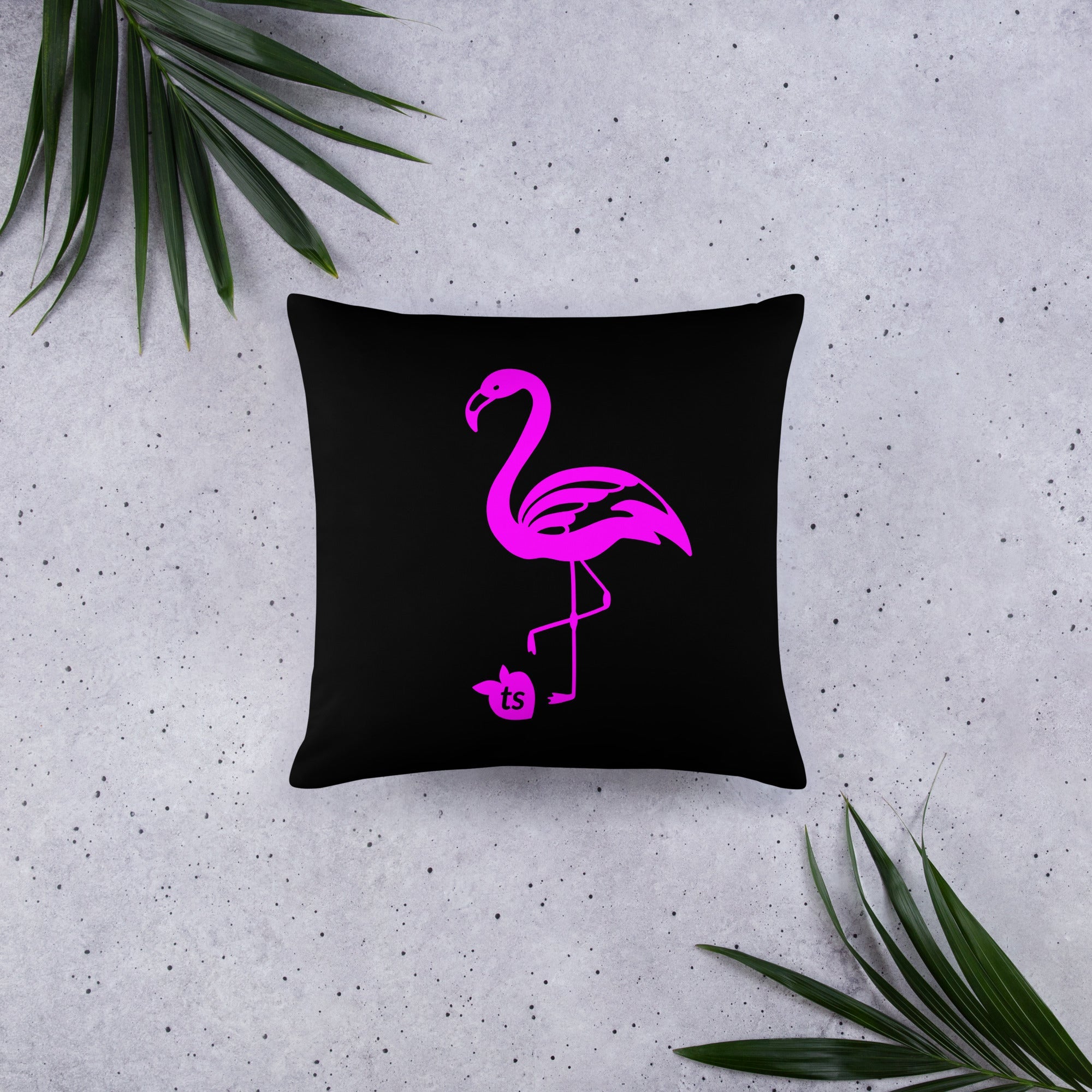tsgabrielle® • Flamant 🦩 Rose • Pillows • Black • 3 Sizes