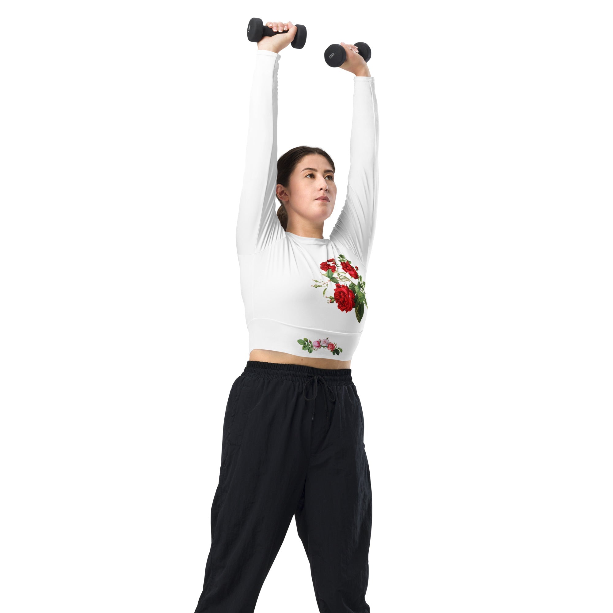 tsgabrielle® • For Her 👗 • TransFLOWer • Long-Sleeve Crop Top • White