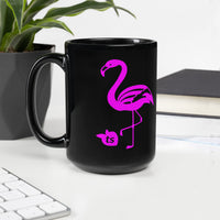 tsgabrielle® • Flamant 🦩 Rose • Glossy Mug • Black • Ceramic • 2 Sizes