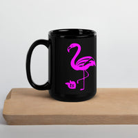 tsgabrielle® • Flamant 🦩 Rose • Glossy Mug • Black • Ceramic • 2 Sizes