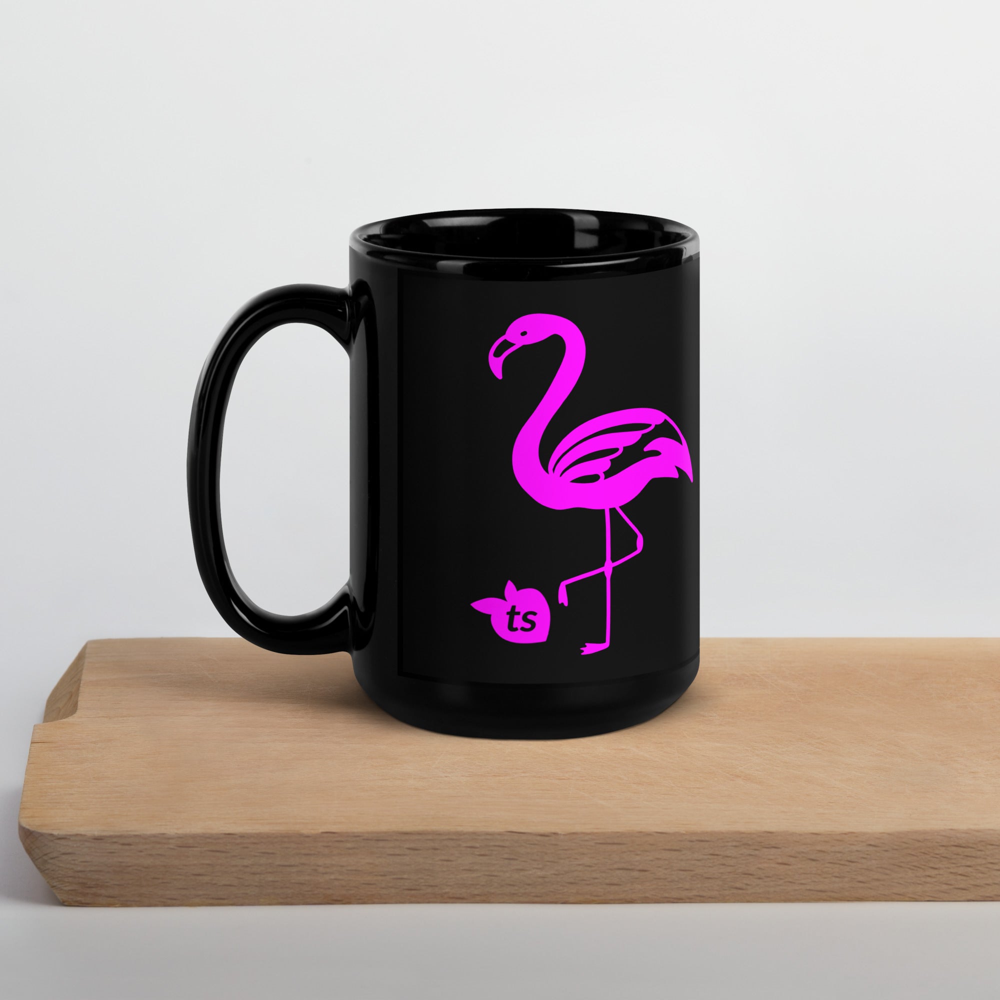 tsgabrielle® • Flamant 🦩 Rose • Glossy Mug • Black • Ceramic • 2 Sizes