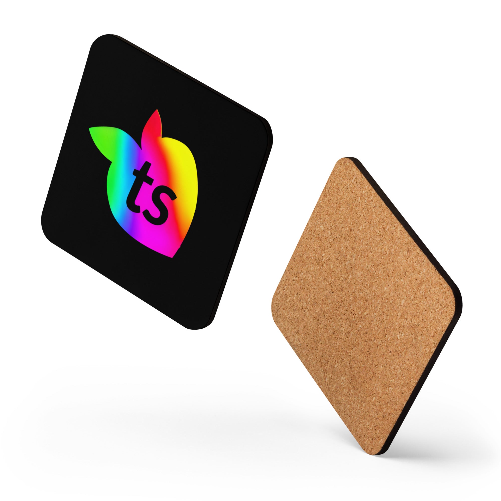 tsgabrielle® • 🌈Pride 25 • Cork-Back Coaster • Black